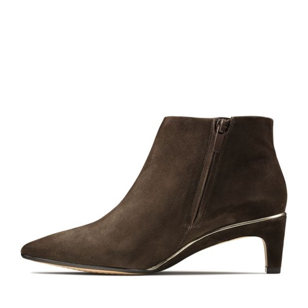 Clarks Womens Ellis Eden Ankle Boots Dark Brown | UK-4325691